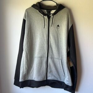 NWT Burton Black/Grey Zip Up Jacket Size XXL